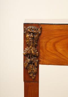 Italian Neoclassical Walnut Side Table with Carved Satyr Mounts - 4783312