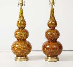 Italian Ochre Glazed Ceramic Lamps - 3990383