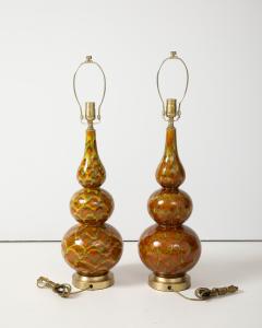 Italian Ochre Glazed Ceramic Lamps - 3990384