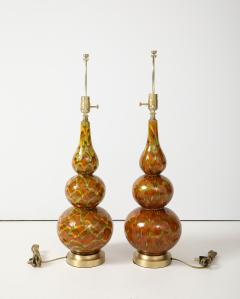 Italian Ochre Glazed Ceramic Lamps - 3990385