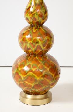 Italian Ochre Glazed Ceramic Lamps - 3990387