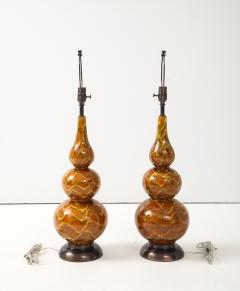 Italian Ochre Glazed Ceramic Lamps - 4295003