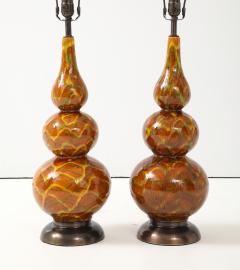 Italian Ochre Glazed Ceramic Lamps - 4295010