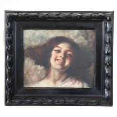 Italian Oil Painting on Board by A Torriani Portrait of a Girl 1910s - 3282750