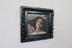 Italian Oil Painting on Board by A Torriani Portrait of a Girl 1910s - 3282753