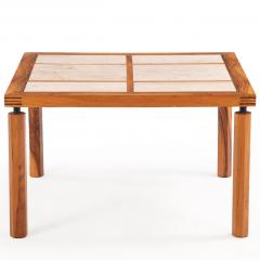 Italian Olive Wood and Travertine Dining Table C 1960 - 4720472