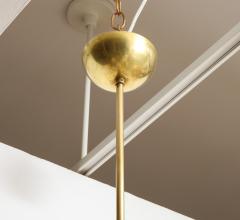 Italian Opaline Glass and Brass Six Arm Chandelier Italy circa 1950 - 3090025