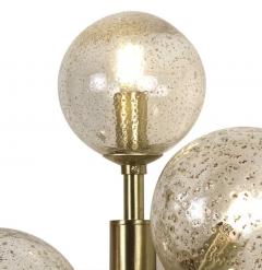 Italian Organic Bespoke Ball Flower Brass Sconce with 3 Murano Glass Spheres - 3529328