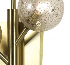 Italian Organic Bespoke Ball Flower Brass Sconce with 3 Murano Glass Spheres - 3529330