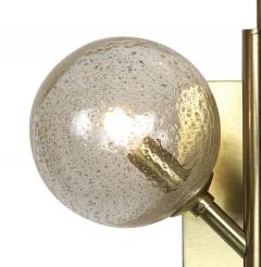 Italian Organic Bespoke Ball Flower Brass Sconce with 3 Murano Glass Spheres - 3529338