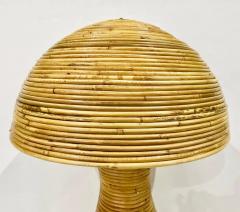 Italian Organic Modern Contemporary Brass Rattan Tall Mushroom Table Floor Lamp - 3831231