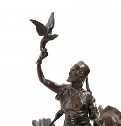 Italian Orientalist Bronze Sculpture Falconiere A Cavallo by Ferdinando deLuca - 4085555