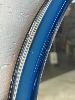 Italian Oval Mirror with Sculptural Blue Frame 1980s - 4348475