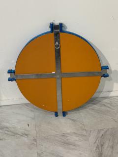 Italian Oval Mirror with Sculptural Blue Frame 1980s - 4348480