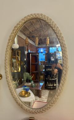 Italian Oval Rope Frame Mirror 1970s - 4448987