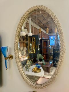 Italian Oval Rope Frame Mirror 1970s - 4448988