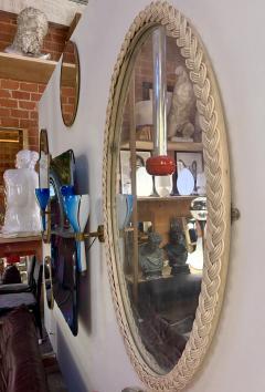 Italian Oval Rope Frame Mirror 1970s - 4448992