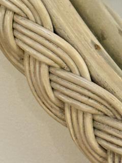 Italian Oval Rope Wrapped Mirror 1970s - 4348442