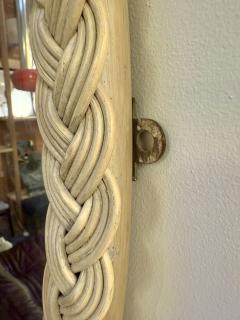 Italian Oval Rope Wrapped Mirror 1970s - 4348443