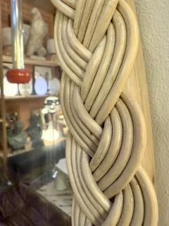 Italian Oval Rope Wrapped Mirror 1970s - 4348444