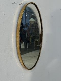 Italian Oval Wall Mirror with Brass 1950s - 4355599