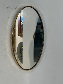 Italian Oval Wall Mirror with Brass 1950s - 4355600