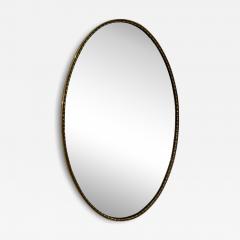 Italian Oval Wall Mirror with Brass 1950s - 4355663