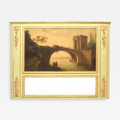 Italian Painted Scene Trumeau Wall Mirror - 1403294