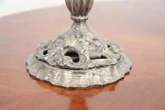 Italian Pair of 5 arm Silvered Metal Candlesticks - 4115555