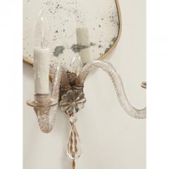 Italian Pair of Murano Glass Mirror Sconces - 3492011