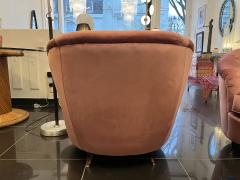 Italian Pair of Rose Pink Velvet Club Chairs - 2386814