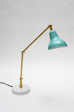 Italian Pair of Teal Cone Articulated Arm Desk Lamps - 721471