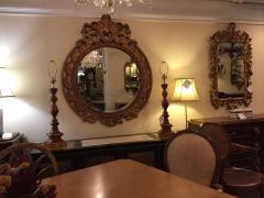 Italian Palatial Gilt Decorated Carved Circular Wall or Console Mirror - 3004568