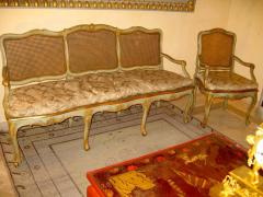 Italian Parcel Gilt and Painted Canape or Sofa 18th Century - 2157116