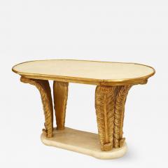 Italian Parchment and Gilt Feather Coffee Table - 1383985