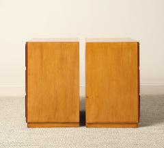 Italian Parchment and Wood Pair of Night Stands circa 1940 - 4782976