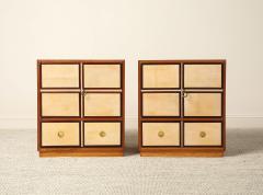 Italian Parchment and Wood Pair of Night Stands circa 1940 - 4783004