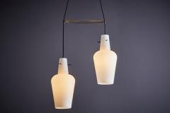 Italian Pendant Light with two glass shades Italy 1950s - 3736494