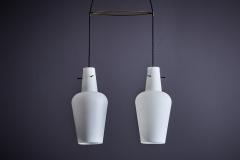 Italian Pendant Light with two glass shades Italy 1950s - 3736499