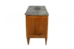 Italian Piemontese 1890s Three Drawer Walnut Commode with Dark Green Marble Top - 3638549