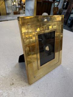 Italian Polished Brass Geometric Picture Frame 1970s - 4518228
