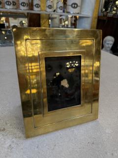 Italian Polished Brass Geometric Picture Frame 1970s - 4518229