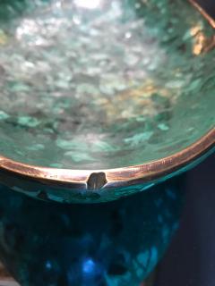 Italian Polished Green Marble Oval High Sided Brass Bowl 1960s - 1020629