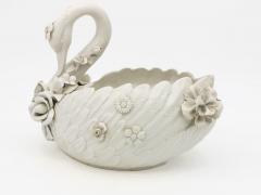 Italian Porcelain Swan Cachepot Off White Early 20th C  - 4435358