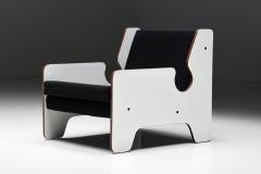 Italian Post Modern Black White One Seater Sofa 1970s - 2847951