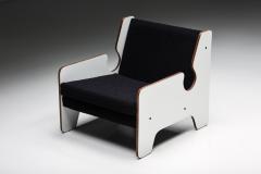 Italian Post Modern Black White One Seater Sofa 1970s - 2847990