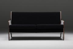 Italian Post Modern Black White Two Seater Sofa 1970s - 2848032
