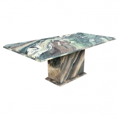 Italian Post Modern Dining Table Rectangle Top Exotic Cipollino Ondulato Marble - 2559567