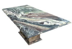 Italian Post Modern Dining Table Rectangle Top Exotic Cipollino Ondulato Marble - 2559578
