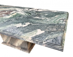 Italian Post Modern Dining Table Rectangle Top Exotic Cipollino Ondulato Marble - 2559606